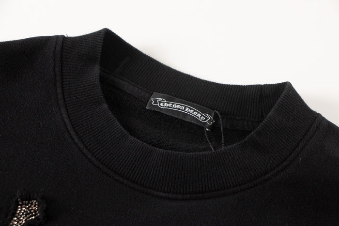 Chrome Hearts latest heavy-weight basic crewneck sweatshirt in black