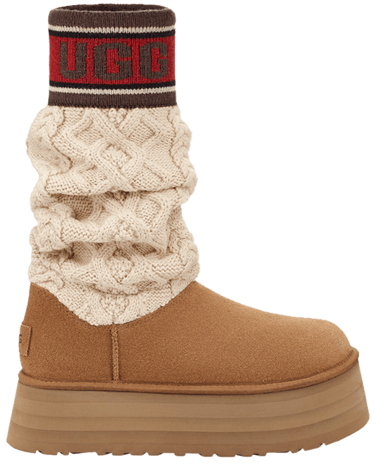 WMNS CLASSIC SWEATER LETTER BOOT 'CHESTNUT'