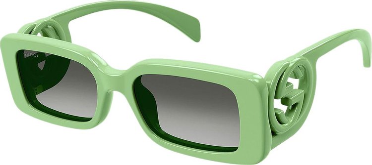 GUCCI RECTANGULAR FRAME SUNGLASSES 'GREEN'