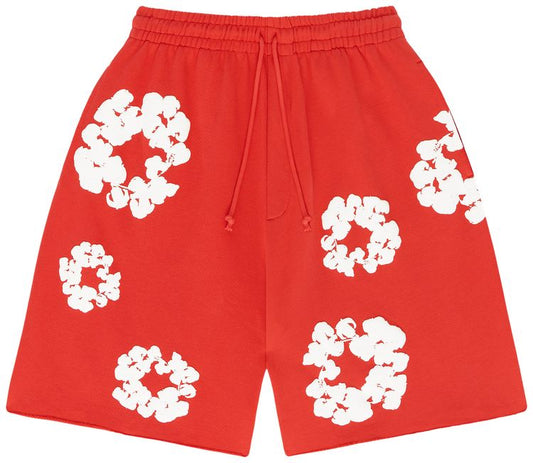 DENIM TEARS THE COTTON WREATH SHORTS 'RED'