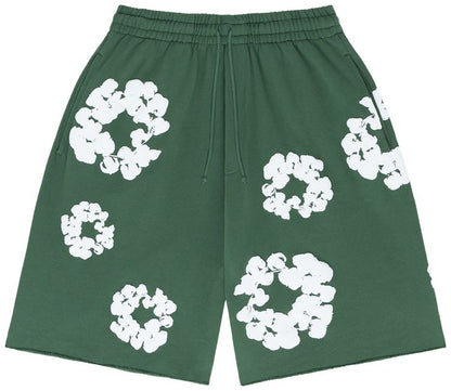 DENIM TEARS THE COTTON WREATH SHORTS 'GREEN'