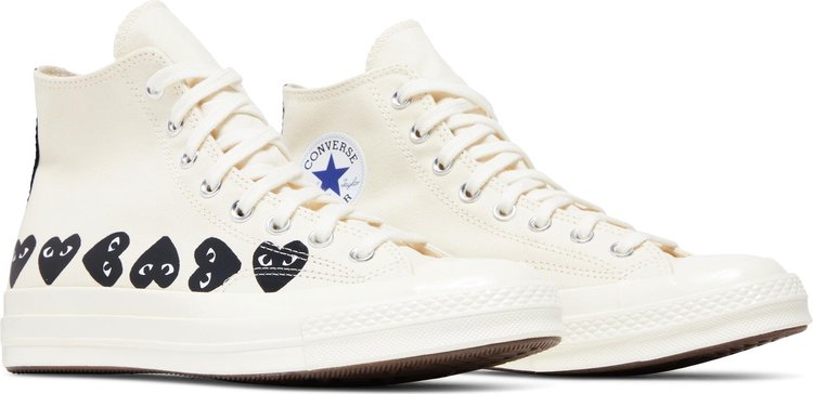 COMME DES GARÇONS PLAY X CHUCK 70 HIGH 'MULTI HEART - MILK BLACK'