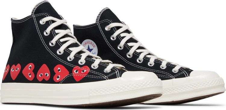 COMME DES GARÇONS PLAY X CHUCK 70 HIGH 'MULTI HEART - BLACK'