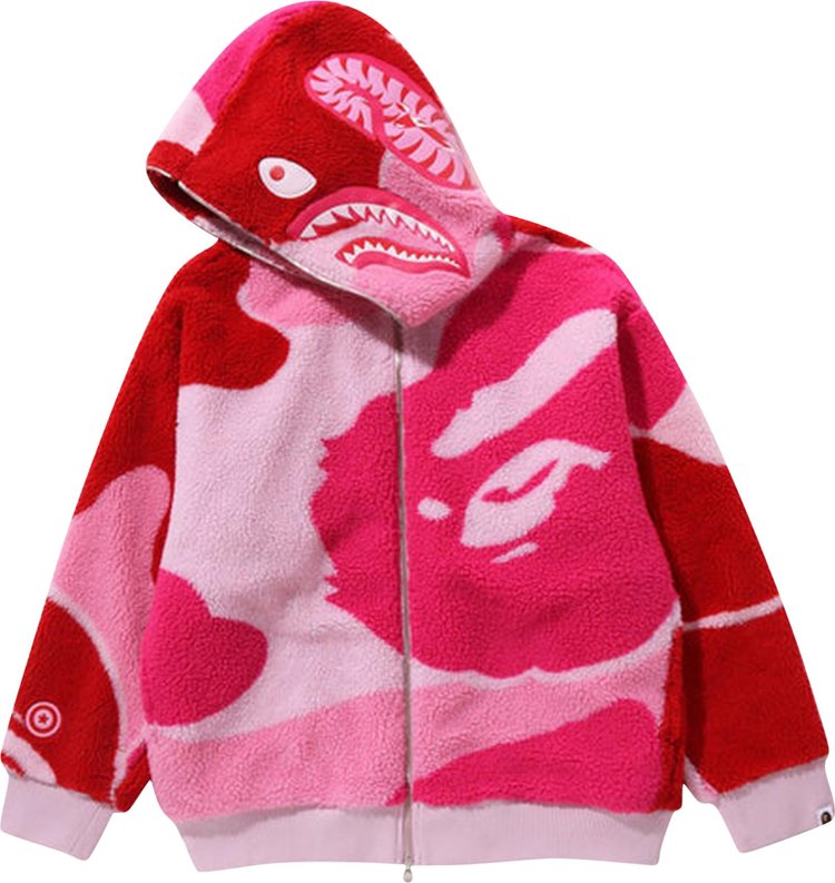 BAPE MEGA ABC CAMO SHARK BOA HOODIE 'PINK'