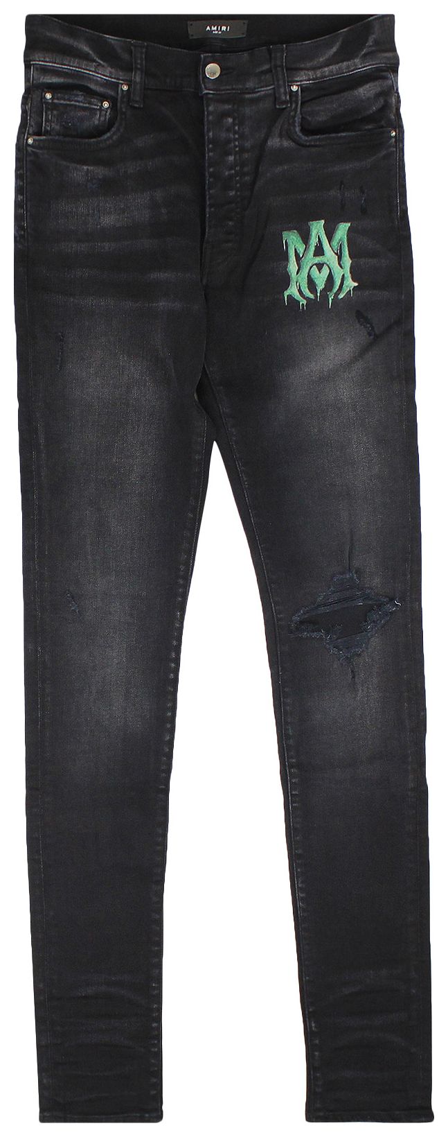 AMIRI WATERCOLOR LOGO JEAN 'AGED BLACK'