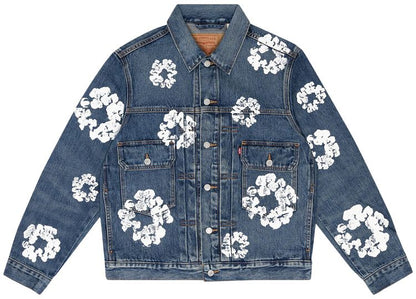 DENIM TEARS TYPE II ALL OVER WREATH JACKET 'DARK WASH'