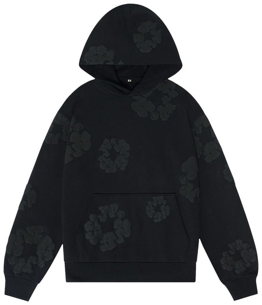 DENIM TEARS COTTON WREATH HOODED SWEATSHIRT 'BLACK MONOCHROME'