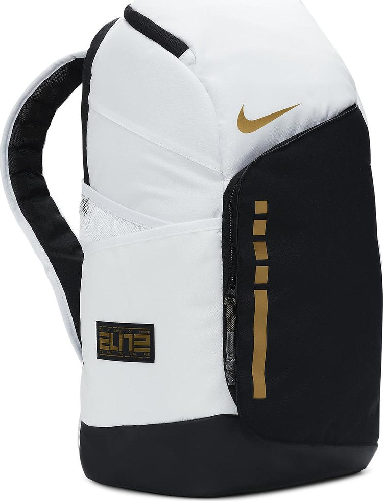 NIKE HOOPS ELITE BACKPACK 'WHITE/BLACK/METALLIC GOLD'