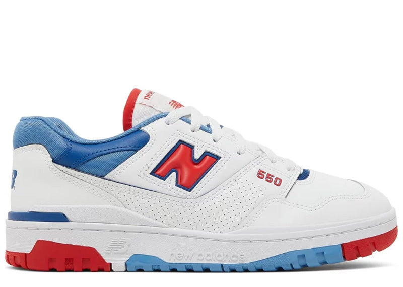 New Balance 550 White True Red Atlantic Blue