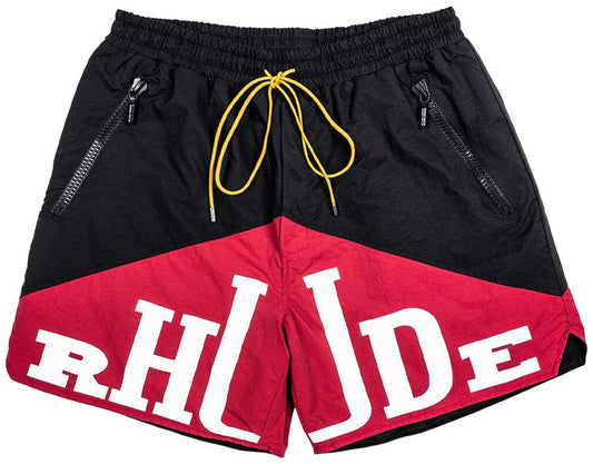 RHUDE YACHTING SHORT 'BLACK/MAROON'