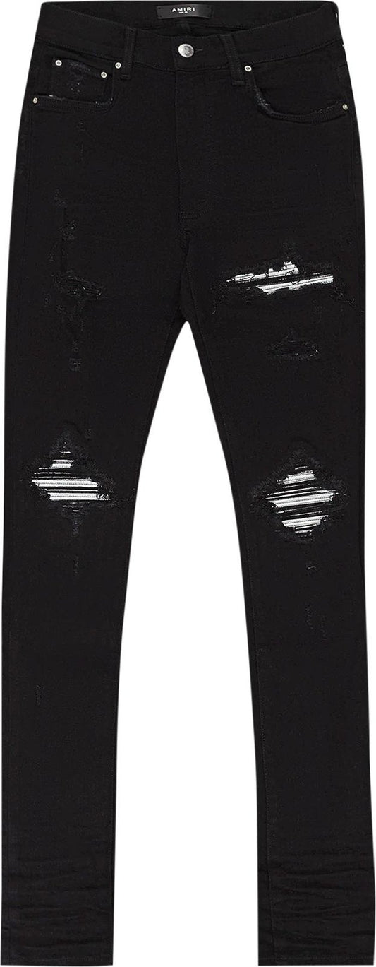 AMIRI MX1 SKINNY JEANS 'BLACK/SILVER'