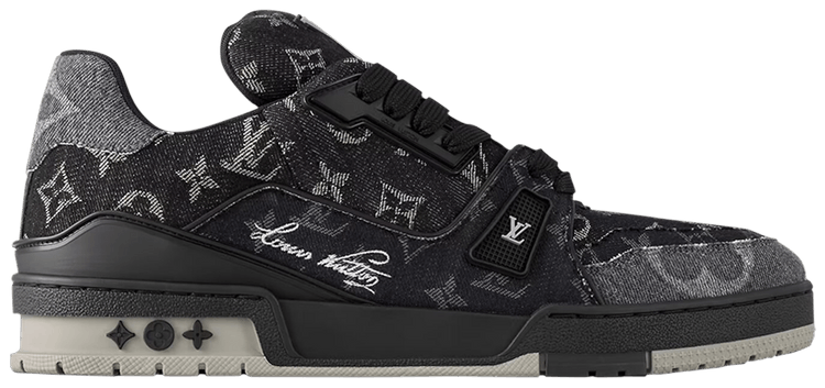 LOUIS VUITTON TRAINER 'BLACK MONOGRAM DENIM'