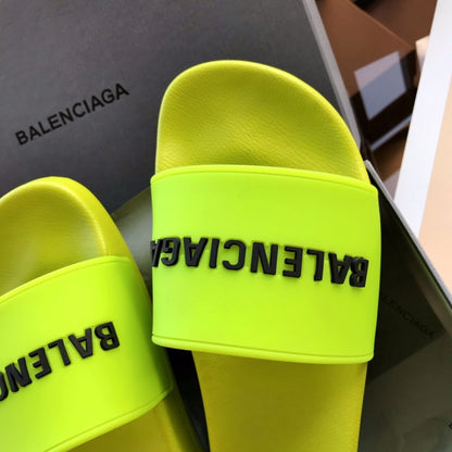 Balenciag* Pool Slide Lime