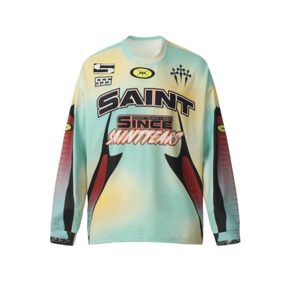 Saint Mich@el Tears Full Print Since Saint Tear Long Sleeve Vintage