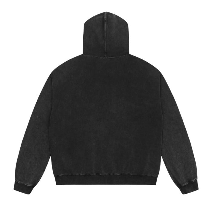 Saint Mich@el tears washed distressed salt-treated 400g heavy-weight vintage terry cloth hoodie