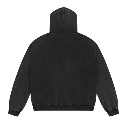 Saint Mich@el tears washed distressed salt-treated 400g heavy-weight vintage terry cloth hoodie