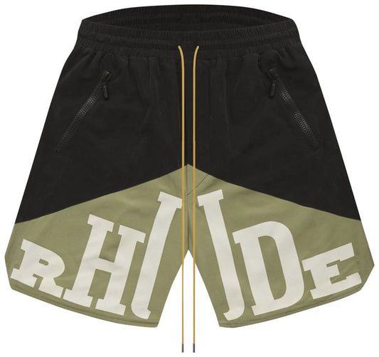 RHUDE YACHTING SHORT 'BLACK/GREEN'