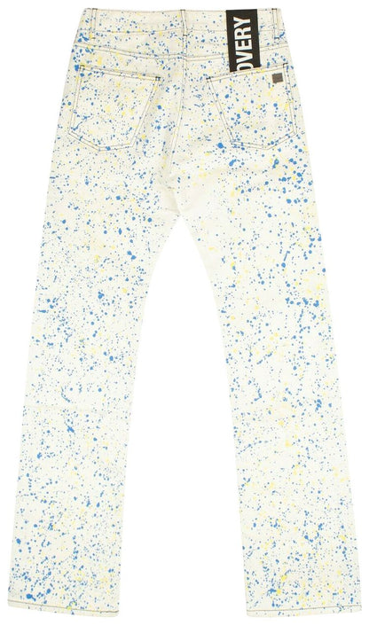 PALM ANGELS SPLATTER JEANS 'WHITE/BLUE/YELLOW'