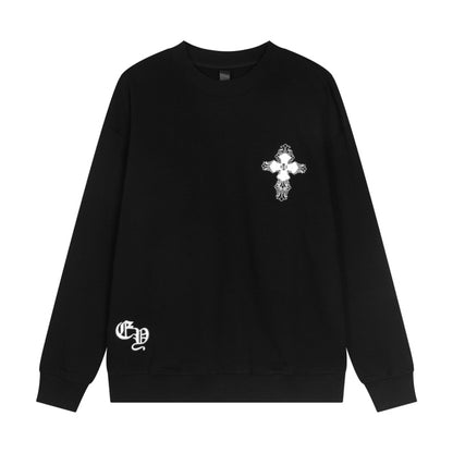 Chrome Hearts latest basic crewneck sweatshirt Black/White