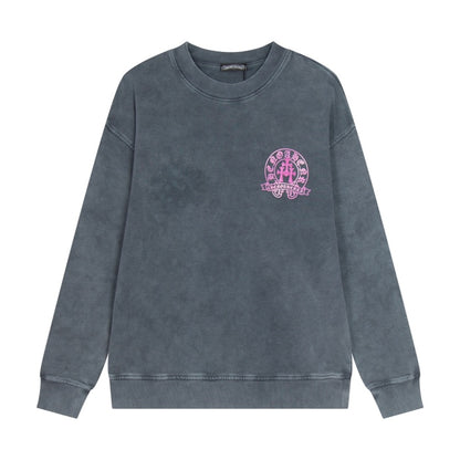 Chrome Hearts latest basic crewneck sweatshirt Gray/Pink