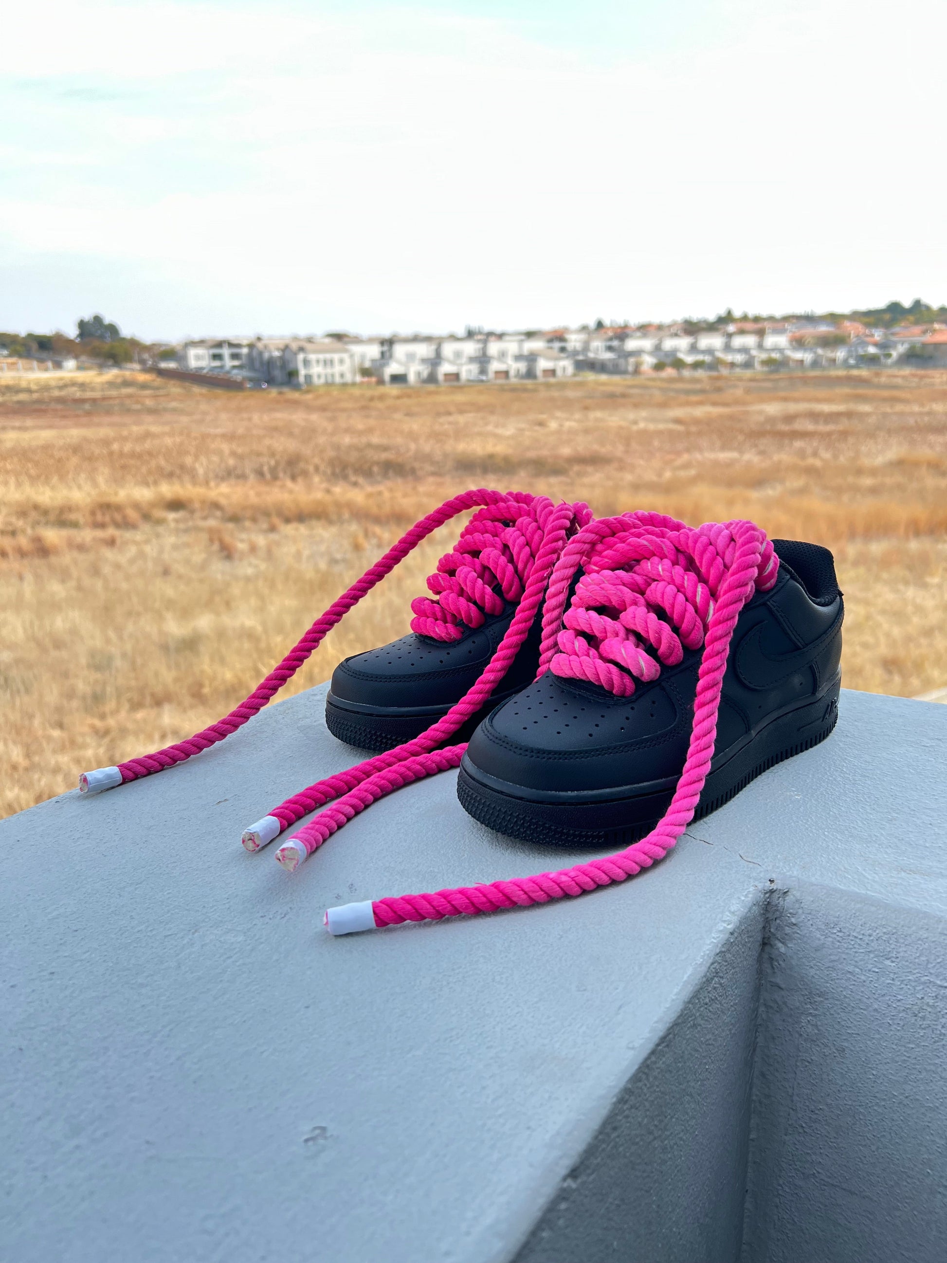 Black x Pink Custom Rope Lace Airforce 1