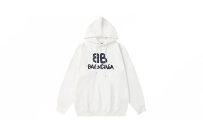 Balenciag* Large Fit Hand-Drawn BB Icon Hoodie