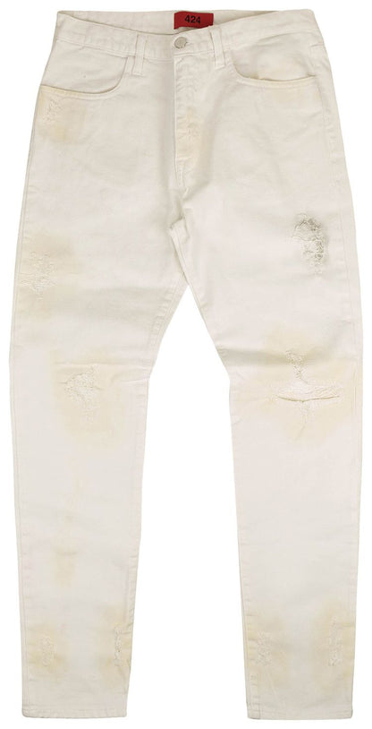 424 DISTRESSED DENIM JEANS 'WHITE'