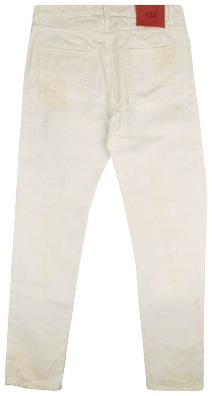 424 DISTRESSED DENIM JEANS 'WHITE'