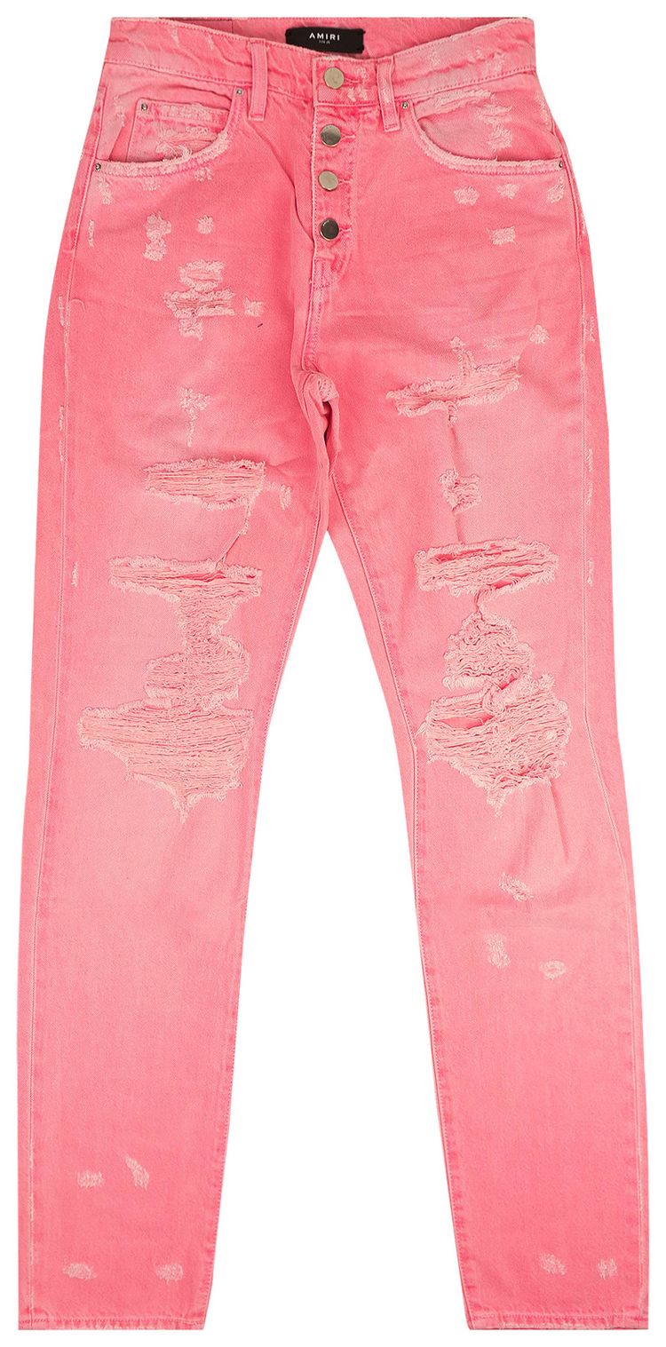 AMIRI SLOUCH DESTROYED JEANS PANTS 'NEON PINK'