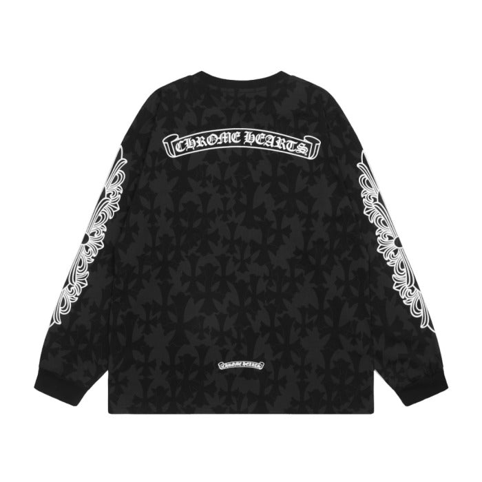 Chrome Hearts embroidered and printed long-sleeve T-shirt in Black