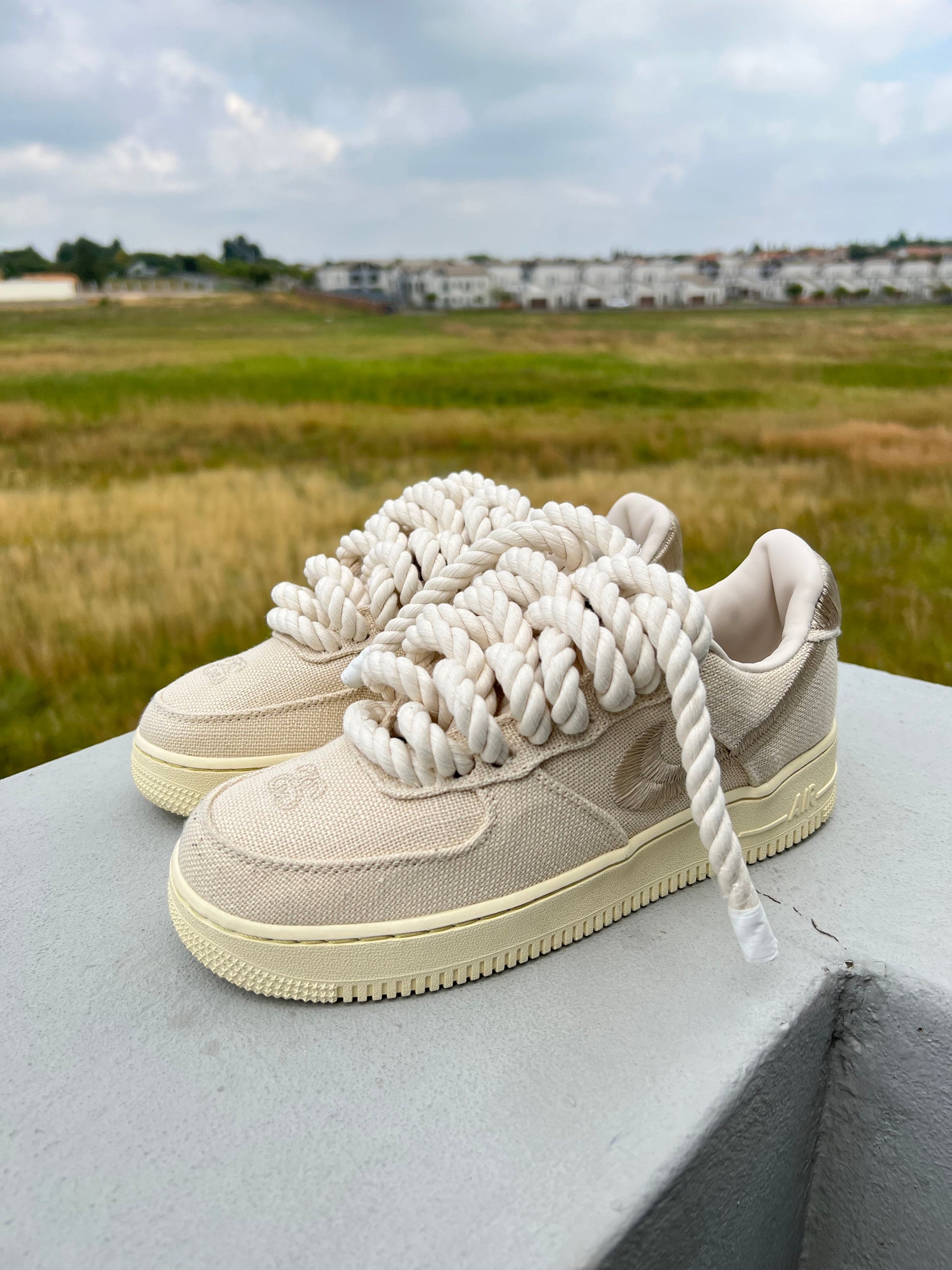 Coffee Cream Custom Rope Lace Airforce 1