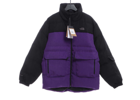 The North Face Splicing Contrast Color Large Pocket Functional Down Jacket