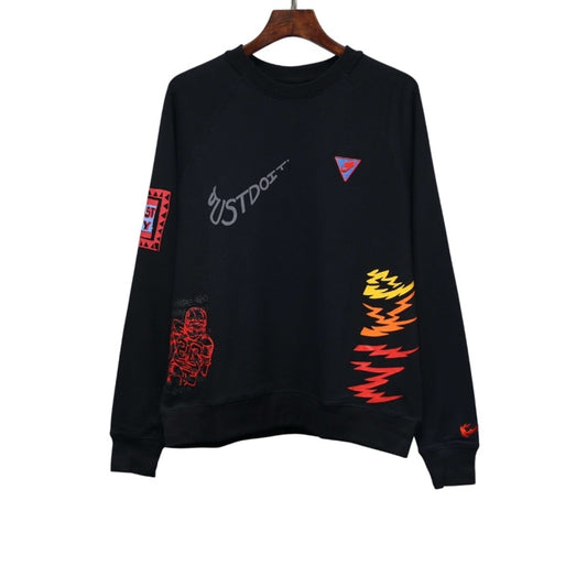 NK 3M reflective graffiti print giraffe sweater pullover