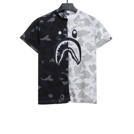 BAPE color matching camouflage shark mouth print short sleeves