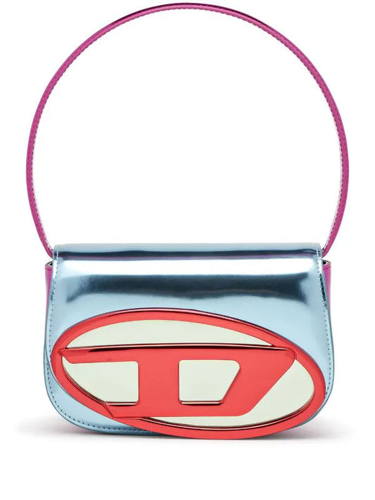 DIESEL 1DR MIRRORED-FINISH SHOULDER BAG