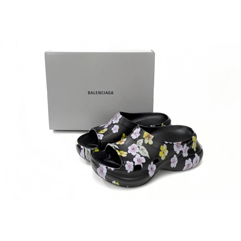 Balenciaga x Crocs Pool Slide Sandals Grey Flower (Women's)