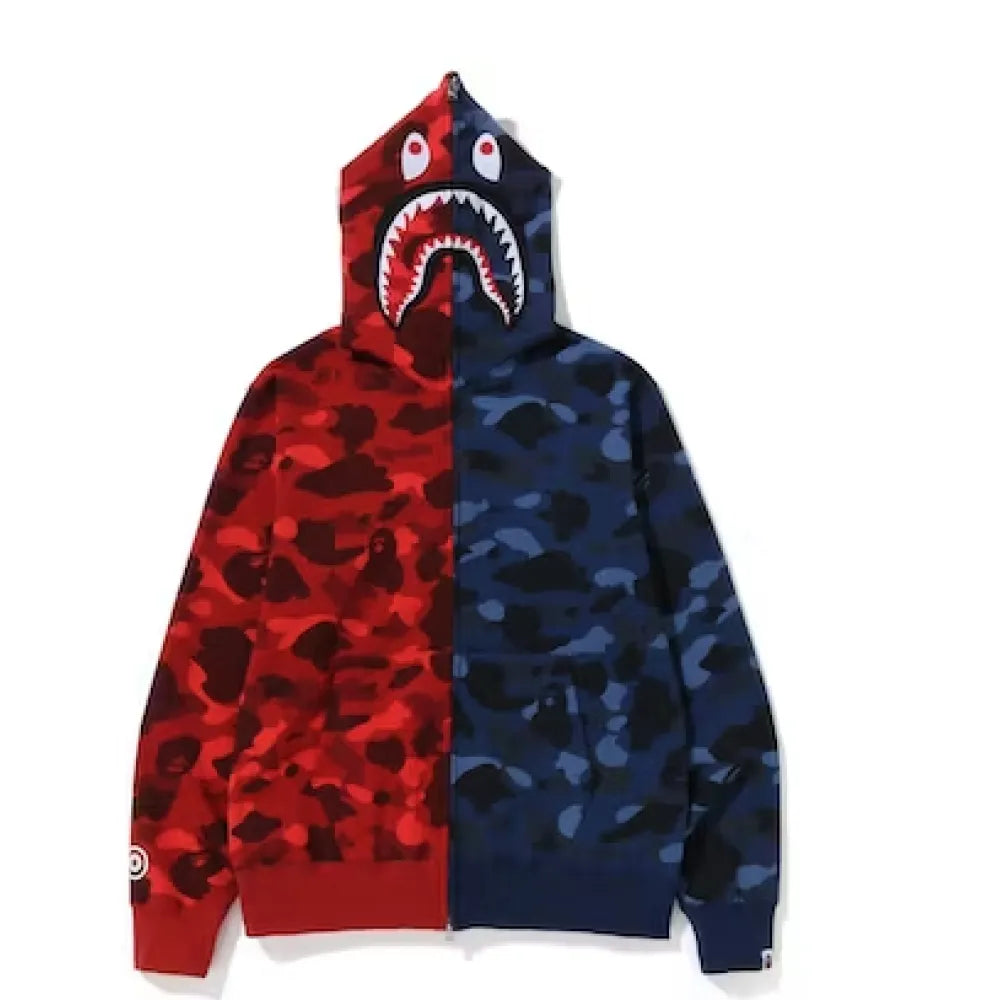 BAPE COLOR CAMO SHARK FULL ZIP HOODIE (FW22) RED NAVY