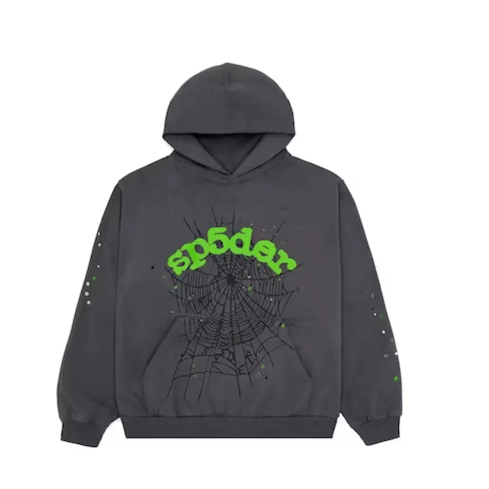 Sp5der Wait Web Hoodie Slate Grey