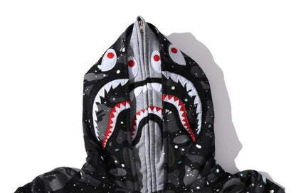 Bape Camo Double Shark Full Zip Hoodie