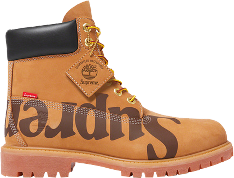 SUPREME X 6 INCH PREMIUM WATERPROOF BOOT 'BIG LOGO - WHEAT'