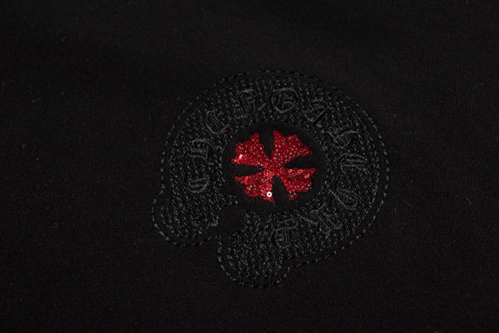 Chrome Hearts latest basic crewneck sweatshirt Black/Red