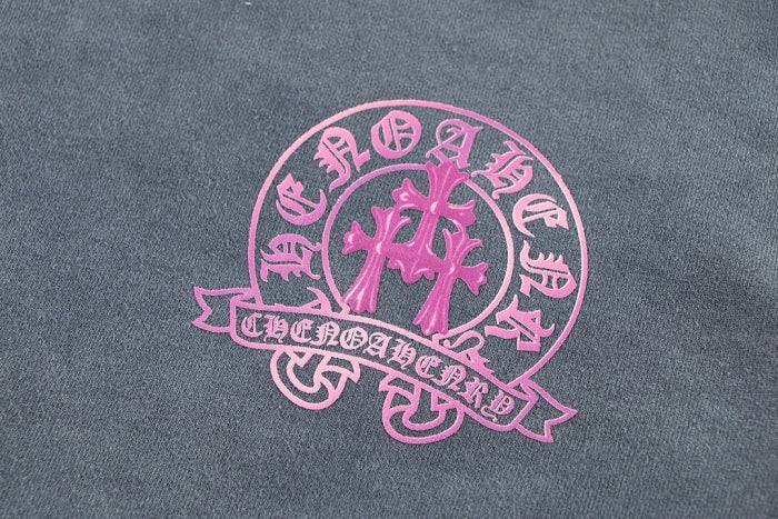 Chrome Hearts latest basic crewneck sweatshirt Gray/Pink