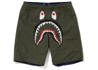 Camo Shark Reversible Shorts Navy/Green - Bape