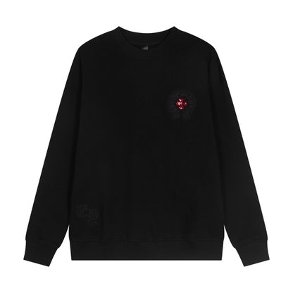 Chrome Hearts latest basic crewneck sweatshirt Black/Red