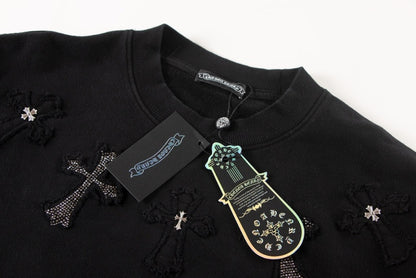 Chrome Hearts latest heavy-weight basic crewneck sweatshirt in black