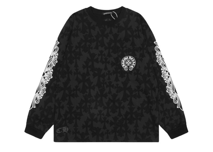 Chrome Hearts embroidered and printed long-sleeve T-shirt in Black